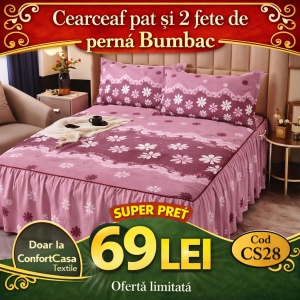 Cearceaf de pat si 2 fete de perne 160X200cm CS28