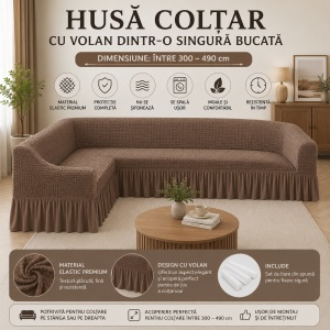 Husa Coltar Creponata Culori Cappuccino