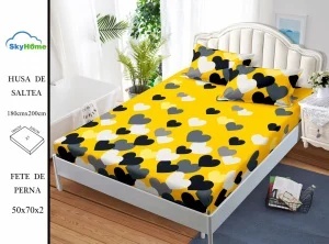 HUSA DE PAT CU ELASTIC CU 2 FETE DE PERNA 180X200 CM SKYH44