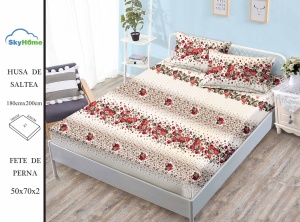 HUSA DE PAT CU ELASTIC CU 2 FETE DE PERNA 180X200 CM SKYH44