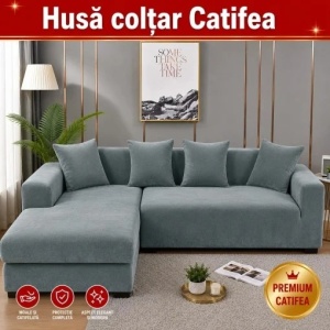 Husa Elastica Pentru Coltar Catifea Gri Inchis HSC04