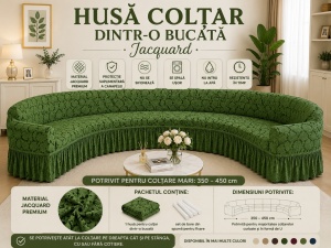 Husă Jacquard Premium pentru Colțar Verde
