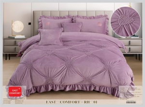 Lenjerie de Pat din Catifea, 2 Persoane, 6Piese ESTRH03