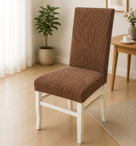 Set 6 Huse Scaune PremiumJaquard Maro