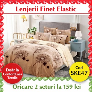 SET LENJERIE CU ELASTIC 140X200CM SKY HOME SKE47