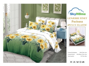 SET LENJERIE CU ELASTIC 140X200CM SKY HOME SKE48 - Img 2