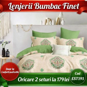 SET LENJERIE EAST COMFORT PENTRU PAT DUBLU FINET GROS EST191