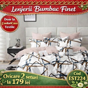 SET LENJERIE EAST COMFORT PENTRU PAT DUBLU FINET GROS EST224