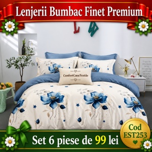 SET LENJERIE EAST COMFORT PENTRU PAT DUBLU FINET GROS EST253