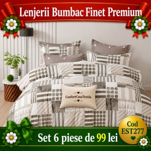 SET LENJERIE EAST COMFORT PENTRU PAT DUBLU FINET GROS EST277