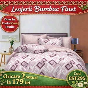 SET LENJERIE EAST COMFORT PENTRU PAT DUBLU FINET GROS EST295
