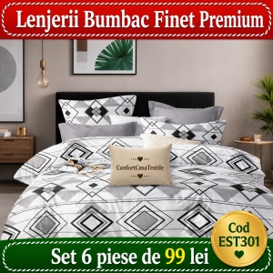 SET LENJERIE EAST COMFORT PENTRU PAT DUBLU FINET GROS EST301