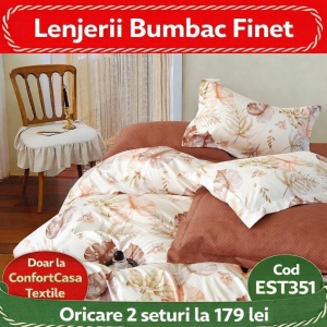 SET LENJERIE EAST COMFORT PENTRU PAT DUBLU FINET GROS EST351