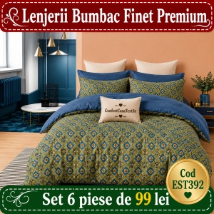 SET LENJERIE EAST COMFORT PENTRU PAT DUBLU FINET GROS EST392
