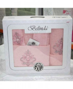Set Prosoape si Halat din Bumbac 4 Piese Belinda Roze BLD 3