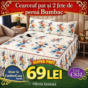 Cearceaf de pat si 2 fete de perne 160X200cm CS32
