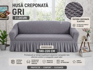 Husa Canapea 3 Locuri Gri