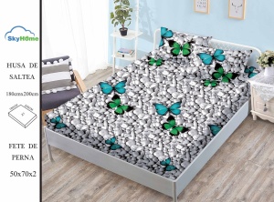 HUSA DE PAT CU ELASTIC CU 2 FETE DE PERNA 180X200 CM SKYH46