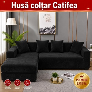 Husa Elastica Pentru Coltar Catifea Negru HSC06