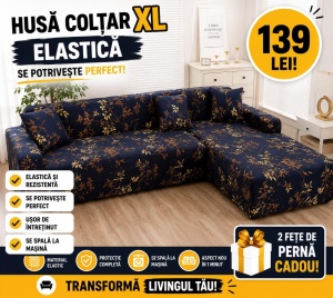 Husa Elastica Pentru Coltar Model Blue Flower XL