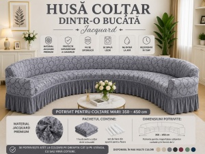 Husă Jacquard Premium pentru Colțar Gri