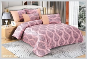 Lenjerie de Pat din Catifea, 2 Persoane, 6 Piese CATE-101