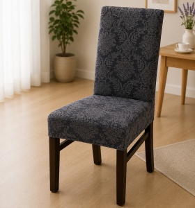 Set 6 Huse Scaune PremiumJaquard Cenusiu
