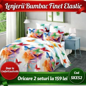 SET LENJERIE CU ELASTIC 140X200CM SKY HOME SKE52