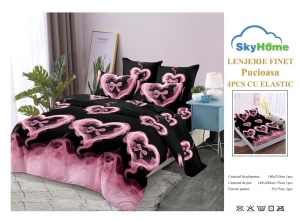 SET LENJERIE CU ELASTIC 140X200CM SKY HOME SKE54 - Img 2