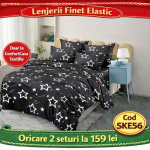 SET LENJERIE CU ELASTIC 140X200CM SKY HOME SKE55