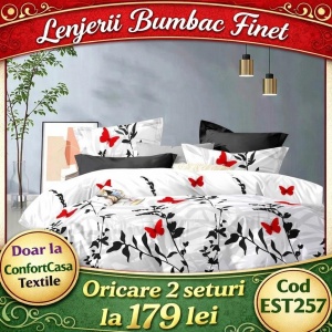 SET LENJERIE EAST COMFORT PENTRU PAT DUBLU FINET GROS EST257