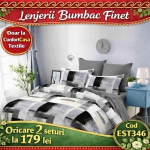 SET LENJERIE EAST COMFORT PENTRU PAT DUBLU FINET GROS EST346