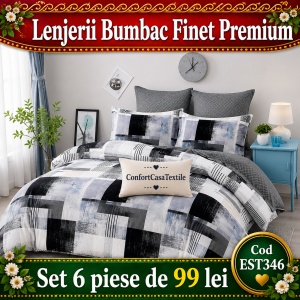 SET LENJERIE EAST COMFORT PENTRU PAT DUBLU FINET GROS EST346