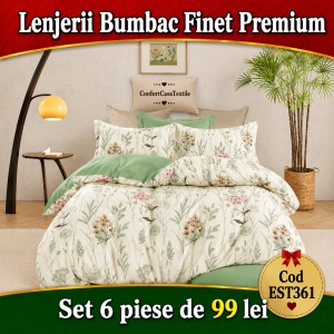 SET LENJERIE EAST COMFORT PENTRU PAT DUBLU FINET GROS EST361