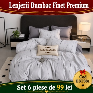 SET LENJERIE EAST COMFORT PENTRU PAT DUBLU FINET GROS EST381
