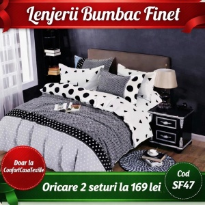 SET LENJERIE SKY HOME PENTRU PAT DUBLU FINET GROS SF47
