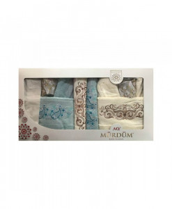 Set Prosoape si Halate din Bumbac 6 Piese, My Murdum, MYM6-02 Crem-Bleu
