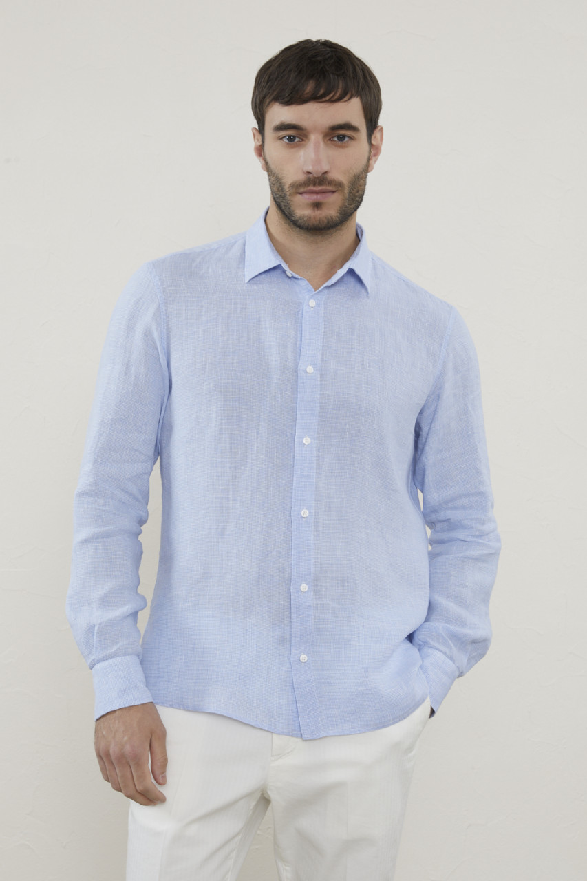 Peserico striped cotton shirt - Blue