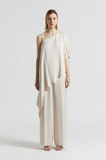PESERICO | Asymmetrical viscose one-shoulder top