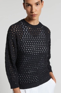 PESERICO | Cotton cordonnet sweater with sequins - Img 2