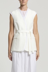 PESERICO | Linen drill and organza vest