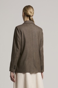 PESERICO | Single-breasted blazer in jaspé wool canvas - Img 3