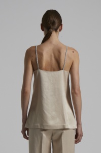 PESERICO | Fluid viscose and linen twill top - Img 2