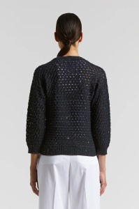 PESERICO | Cotton cordonnet sweater with sequins - Img 4