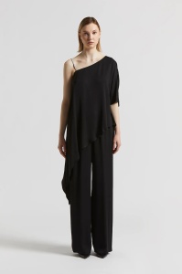 PESERICO |Asymmetrical viscose one-shoulder top