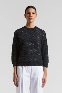PESERICO | Cotton cordonnet sweater with sequins - Img 1