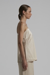 PESERICO | Fluid viscose and linen twill top - Img 4