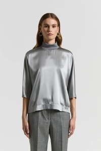 PESERICO | Stretch silk satin T-shirt