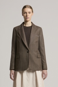 PESERICO | Single-breasted blazer in jaspé wool canvas