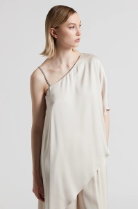 PESERICO | Asymmetrical viscose one-shoulder top - Img 3